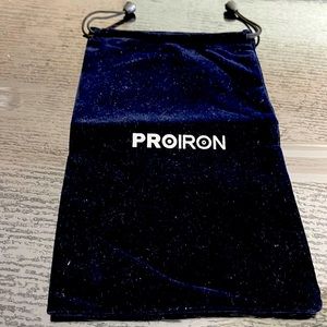 Black velvet drawstring pouch.